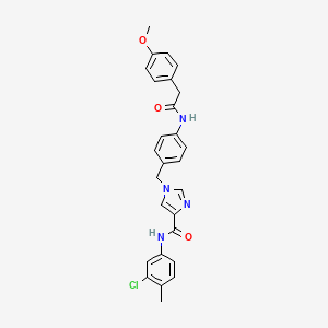 N-(3-chloro-4-methylphenyl)-1-(4-(2-(4-methoxyphenyl)acetamido)benzyl)-1H-imidazole-4-carboxamide