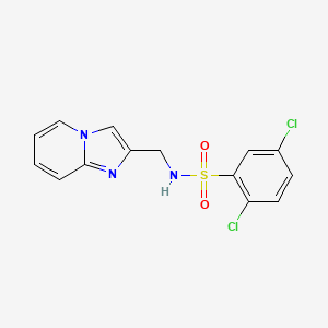 molecular formula C14H11Cl2N3O2S B2973859 2,5-dichloro-N-(imidazo[1,2-a]pyridin-2-ylmethyl)benzenesulfonamide CAS No. 868972-10-5