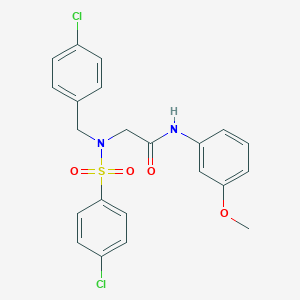 molecular formula C22H20Cl2N2O4S B297386 2-{(4-chlorobenzyl)[(4-chlorophenyl)sulfonyl]amino}-N-(3-methoxyphenyl)acetamide 
