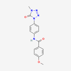 molecular formula C16H15N5O3 B2973861 4-甲氧基-N-(4-(4-甲基-5-氧代-4,5-二氢-1H-四唑-1-基)苯基)苯甲酰胺 CAS No. 1396846-92-6