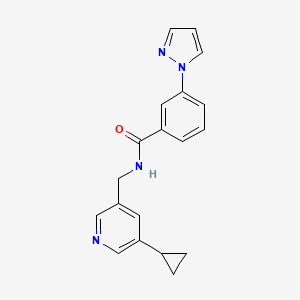 N-((5-cyclopropylpyridin-3-yl)methyl)-3-(1H-pyrazol-1-yl)benzamide