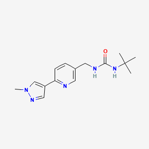 molecular formula C15H21N5O B2973863 1-(tert-butyl)-3-((6-(1-methyl-1H-pyrazol-4-yl)pyridin-3-yl)methyl)urea CAS No. 2034233-58-2