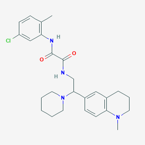 molecular formula C26H33ClN4O2 B2973870 N-(5-chloro-2-methylphenyl)-N'-[2-(1-methyl-1,2,3,4-tetrahydroquinolin-6-yl)-2-piperidin-1-ylethyl]ethanediamide CAS No. 922092-98-6