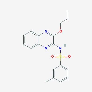 molecular formula C18H19N3O3S B2973873 3-methyl-N-(3-propoxyquinoxalin-2-yl)benzenesulfonamide CAS No. 862489-67-6