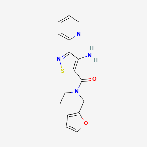 4-amino-N-ethyl-N-(2-furylmethyl)-3-pyridin-2-ylisothiazole-5-carboxamide