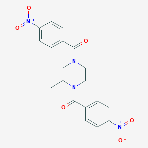 molecular formula C19H18N4O6 B2973877 2-Methyl-1,4-bis(4-nitrobenzoyl)piperazine CAS No. 459185-38-7