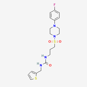 molecular formula C19H25FN4O3S2 B2973888 1-(3-((4-(4-Fluorophenyl)piperazin-1-yl)sulfonyl)propyl)-3-(thiophen-2-ylmethyl)urea CAS No. 1207005-54-6