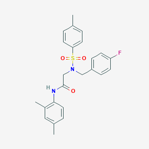 molecular formula C24H25FN2O3S B297389 N-(2,4-dimethylphenyl)-2-{(4-fluorobenzyl)[(4-methylphenyl)sulfonyl]amino}acetamide 