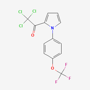 molecular formula C13H7Cl3F3NO2 B2973890 2,2,2-trichloro-1-{1-[4-(trifluoromethoxy)phenyl]-1H-pyrrol-2-yl}-1-ethanone CAS No. 383147-63-5