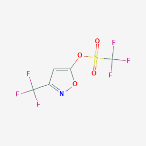 molecular formula C5HF6NO4S B2973896 3-(三氟甲基)-1,2-噁唑-5-基三氟甲磺酸酯 CAS No. 2219376-31-3