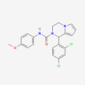 molecular formula C21H19Cl2N3O2 B2973898 1-(2,4-dichlorophenyl)-N-(4-methoxyphenyl)-3,4-dihydropyrrolo[1,2-a]pyrazine-2(1H)-carboxamide CAS No. 900002-08-6