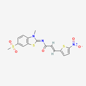 (2E,NZ)-N-(3-methyl-6-(methylsulfonyl)benzo[d]thiazol-2(3H)-ylidene)-3-(5-nitrothiophen-2-yl)acrylamide