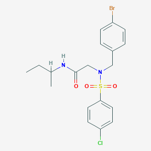 molecular formula C19H22BrClN2O3S B297391 2-{(4-bromobenzyl)[(4-chlorophenyl)sulfonyl]amino}-N-(sec-butyl)acetamide 