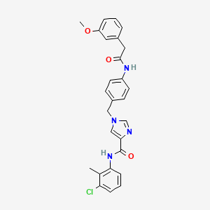 N-(3-chloro-2-methylphenyl)-1-(4-(2-(3-methoxyphenyl)acetamido)benzyl)-1H-imidazole-4-carboxamide