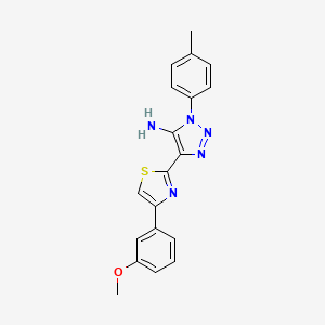 molecular formula C19H17N5OS B2973912 4-[4-(3-methoxyphenyl)-1,3-thiazol-2-yl]-1-(4-methylphenyl)-1H-1,2,3-triazol-5-amine CAS No. 1111280-79-5