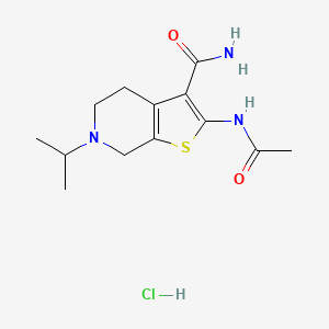 molecular formula C13H20ClN3O2S B2973913 2-Acetamido-6-isopropyl-4,5,6,7-tetrahydrothieno[2,3-c]pyridine-3-carboxamide hydrochloride CAS No. 1215743-87-5