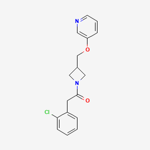 molecular formula C17H17ClN2O2 B2973915 2-(2-Chlorophenyl)-1-[3-(pyridin-3-yloxymethyl)azetidin-1-yl]ethanone CAS No. 2379975-40-1