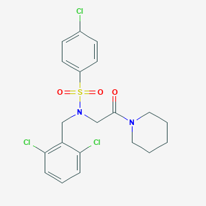 molecular formula C20H21Cl3N2O3S B297392 4-chloro-N-(2,6-dichlorobenzyl)-N-(2-oxo-2-piperidin-1-ylethyl)benzenesulfonamide 