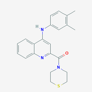 (4-((3,4-Dimethylphenyl)amino)quinolin-2-yl)(thiomorpholino)methanone