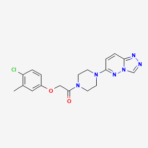 molecular formula C18H19ClN6O2 B2973927 1-(4-([1,2,4]Triazolo[4,3-b]pyridazin-6-yl)piperazin-1-yl)-2-(4-chloro-3-methylphenoxy)ethanone CAS No. 1058237-14-1