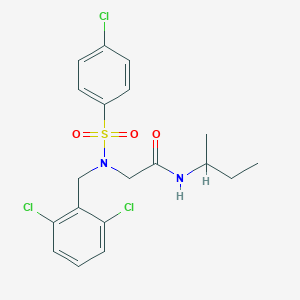 molecular formula C19H21Cl3N2O3S B297393 N-(sec-butyl)-2-[[(4-chlorophenyl)sulfonyl](2,6-dichlorobenzyl)amino]acetamide 