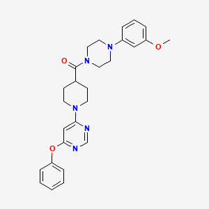 molecular formula C27H31N5O3 B2973935 (4-(3-甲氧基苯基)哌嗪-1-基)(1-(6-苯氧吡嘧啶-4-基)哌啶-4-基)甲酮 CAS No. 1116045-01-2