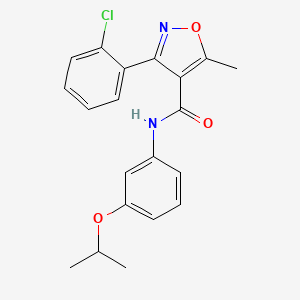 molecular formula C20H19ClN2O3 B2973942 3-(2-chlorophenyl)-N-(3-isopropoxyphenyl)-5-methyl-4-isoxazolecarboxamide CAS No. 329702-38-7