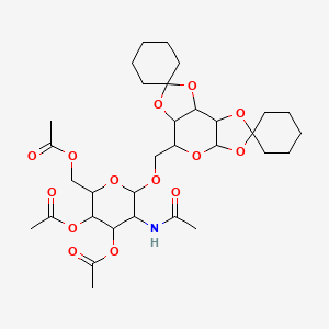5-(acetylamino)-2-[(acetyloxy)methyl]-6-(tetrahydro-3a'H-dispiro[cyclohexane-1,2'-bis[1,3]dioxolo[4,5-b:4',5'-d]pyran-7',1''-cyclohexan]-5'-ylmethoxy)tetrahydro-2H-pyran-3,4-diyl diacetate (non-prefer