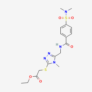 ethyl 2-((5-((4-(N,N-dimethylsulfamoyl)benzamido)methyl)-4-methyl-4H-1,2,4-triazol-3-yl)thio)acetate