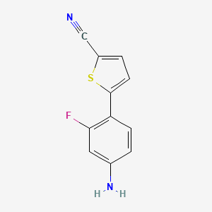 molecular formula C11H7FN2S B2973951 5-(4-氨基-2-氟苯基)噻吩-2-碳腈 CAS No. 1467313-97-8