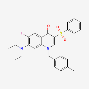 7-(diethylamino)-6-fluoro-1-(4-methylbenzyl)-3-(phenylsulfonyl)quinolin-4(1H)-one