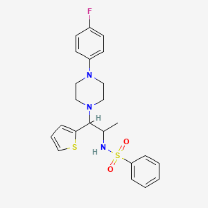 N-(1-(4-(4-fluorophenyl)piperazin-1-yl)-1-(thiophen-2-yl)propan-2-yl)benzenesulfonamide