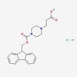 molecular formula C22H25ClN2O4 B2973968 3-(4-{[(9H-fluoren-9-yl)methoxy]carbonyl}piperazin-1-yl)propanoic acid hydrochloride CAS No. 2172182-94-2