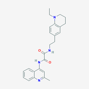 molecular formula C25H28N4O2 B2973971 N1-(2-(1-ethyl-1,2,3,4-tetrahydroquinolin-6-yl)ethyl)-N2-(2-methylquinolin-4-yl)oxalamide CAS No. 955774-92-2