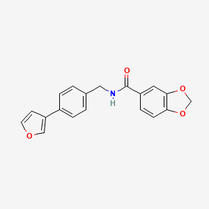 molecular formula C19H15NO4 B2973976 N-(4-(furan-3-yl)benzyl)benzo[d][1,3]dioxole-5-carboxamide CAS No. 2034284-65-4