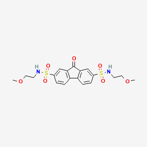 molecular formula C19H22N2O7S2 B2973985 N,N'-bis(2-methoxyethyl)-9-oxo-9H-fluorene-2,7-disulfonamide CAS No. 327061-07-4