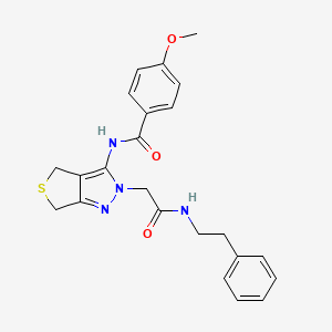 4-methoxy-N-(2-(2-oxo-2-(phenethylamino)ethyl)-4,6-dihydro-2H-thieno[3,4-c]pyrazol-3-yl)benzamide