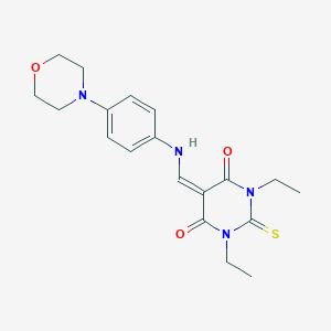 molecular formula C19H24N4O3S B297399 1,3-diethyl-5-[(4-morpholin-4-ylanilino)methylidene]-2-sulfanylidene-1,3-diazinane-4,6-dione 