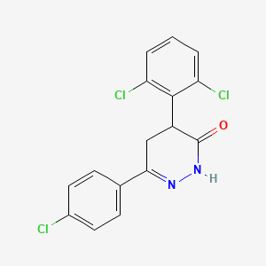 molecular formula C16H11Cl3N2O B2973995 6-(4-chlorophenyl)-4-(2,6-dichlorophenyl)-4,5-dihydro-3(2H)-pyridazinone CAS No. 344282-58-2