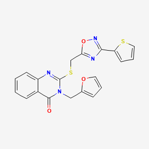 3-[(Furan-2-yl)methyl]-2-({[3-(thiophen-2-yl)-1,2,4-oxadiazol-5-yl]methyl}sulfanyl)-3,4-dihydroquinazolin-4-one