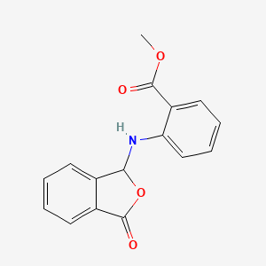 molecular formula C16H13NO4 B2974020 methyl 2-[(3-oxo-1H-2-benzofuran-1-yl)amino]benzoate CAS No. 42974-48-1