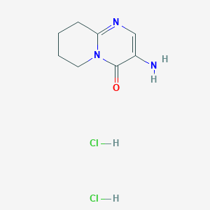 molecular formula C8H13Cl2N3O B2974030 3-氨基-6,7,8,9-四氢吡啶并[1,2-a]嘧啶-4-酮；二盐酸盐 CAS No. 2460757-64-4