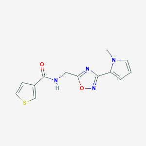 N-((3-(1-methyl-1H-pyrrol-2-yl)-1,2,4-oxadiazol-5-yl)methyl)thiophene-3-carboxamide
