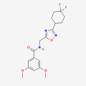 molecular formula C18H21F2N3O4 B2974032 N-((3-(4,4-二氟环己基)-1,2,4-恶二唑-5-基)甲基)-3,5-二甲氧基苯甲酰胺 CAS No. 2034517-57-0