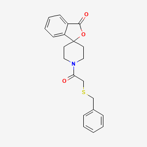 molecular formula C21H21NO3S B2974041 1'-(2-(苄硫基)乙酰)-3H-螺[异苯并呋喃-1,4'-哌啶]-3-酮 CAS No. 1705881-31-7