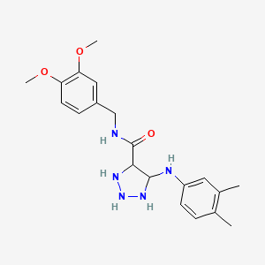 molecular formula C20H23N5O3 B2974048 N-[(3,4-dimethoxyphenyl)methyl]-5-[(3,4-dimethylphenyl)amino]-1H-1,2,3-triazole-4-carboxamide CAS No. 1291867-24-7