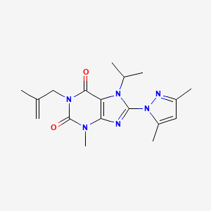 8-(3,5-Dimethylpyrazol-1-yl)-3-methyl-1-(2-methylprop-2-enyl)-7-propan-2-ylpurine-2,6-dione