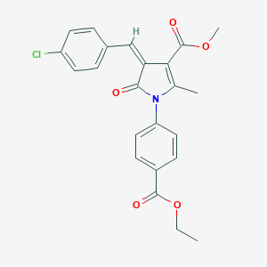molecular formula C23H20ClNO5 B297406 methyl (4Z)-4-(4-chlorobenzylidene)-1-[4-(ethoxycarbonyl)phenyl]-2-methyl-5-oxo-4,5-dihydro-1H-pyrrole-3-carboxylate 