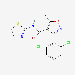 molecular formula C14H11Cl2N3O2S B2974062 3-(2,6-dichlorophenyl)-N-(4,5-dihydro-1,3-thiazol-2-yl)-5-methyl-1,2-oxazole-4-carboxamide CAS No. 215778-88-4