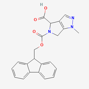 molecular formula C22H19N3O4 B2974064 5-(9H-Fluoren-9-ylmethoxycarbonyl)-1-methyl-4,6-dihydropyrrolo[3,4-c]pyrazole-4-carboxylic acid CAS No. 2309445-74-5